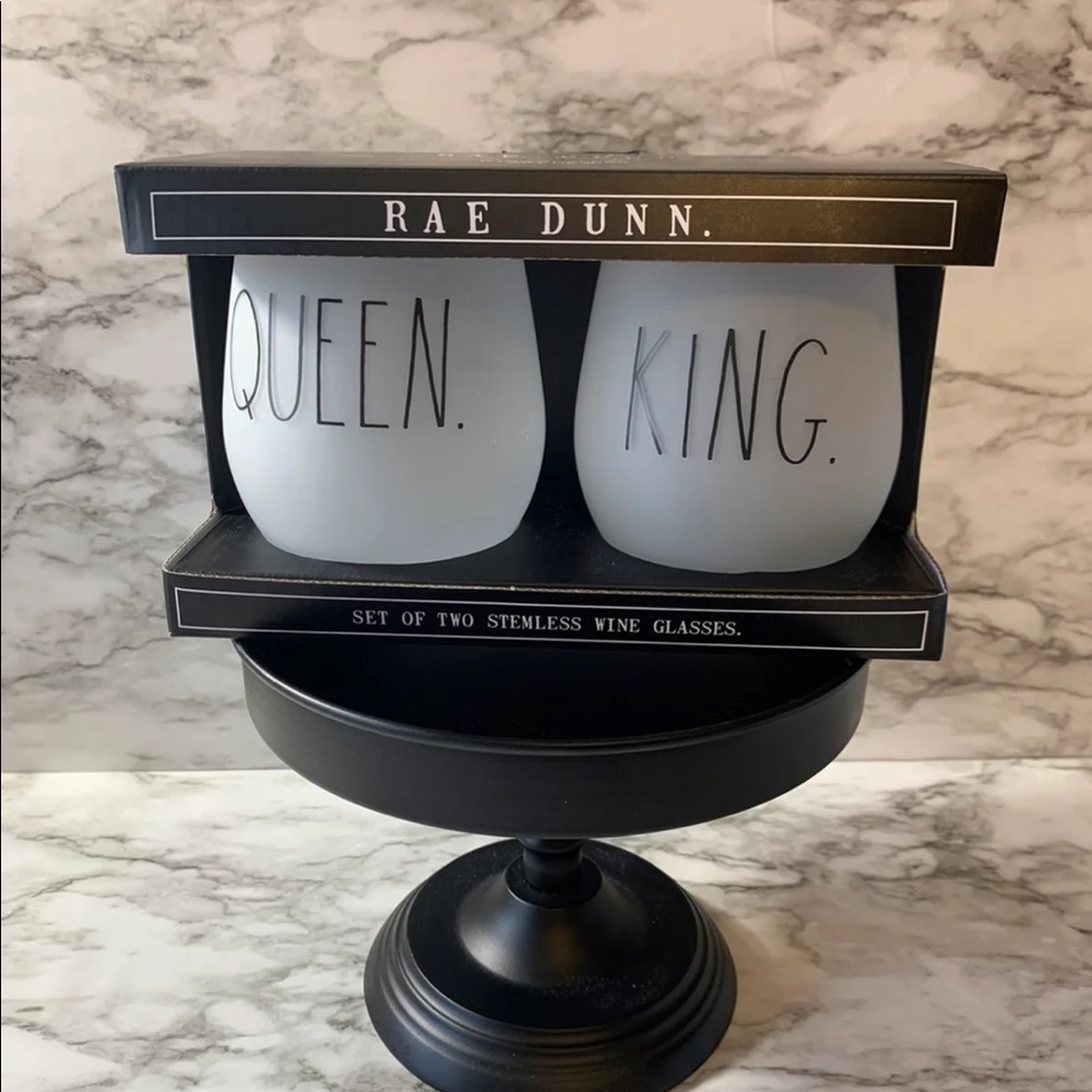 Rae Dunn stemless wine glass set